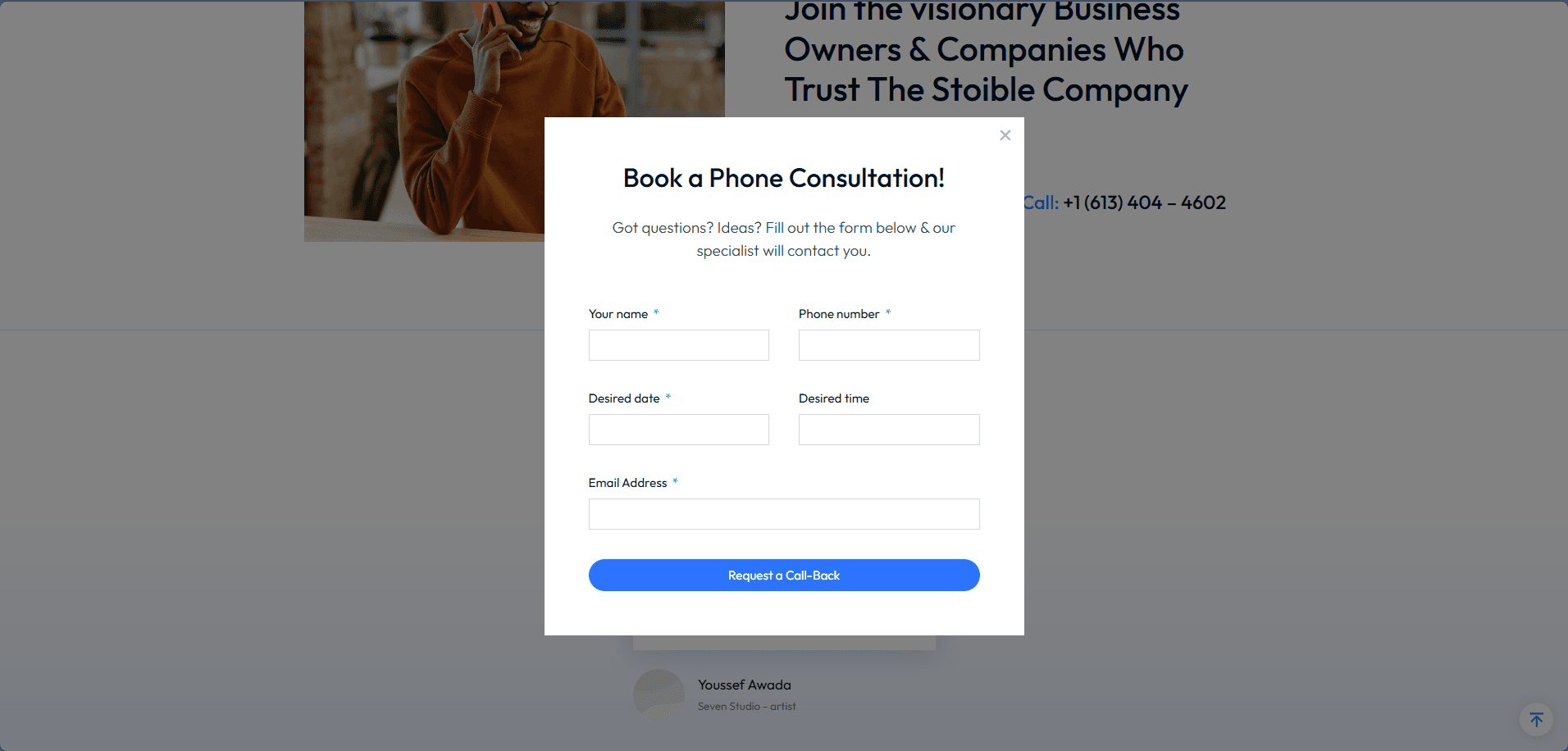 Storible - Call to Action / Intake Form
