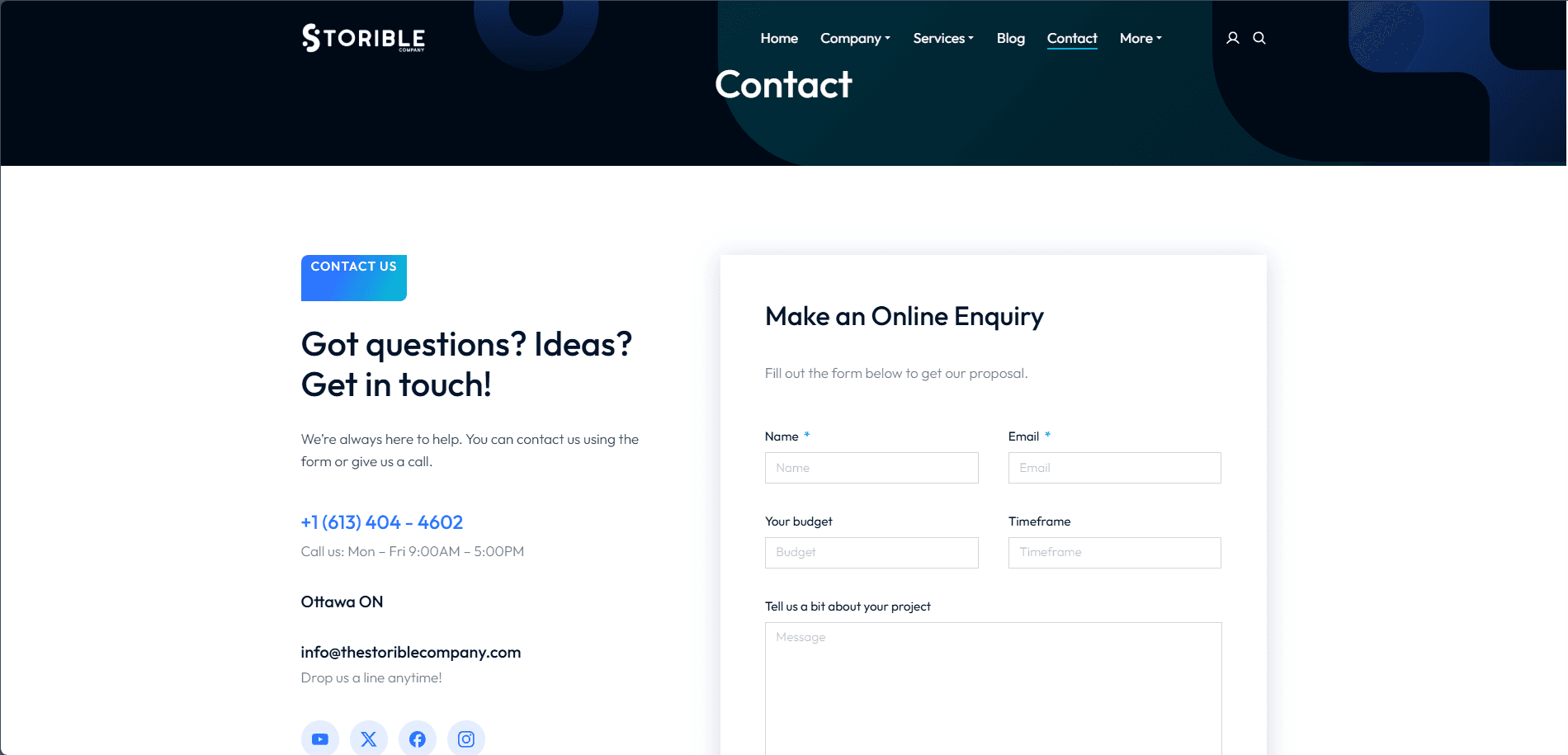 Storible - Contact Us