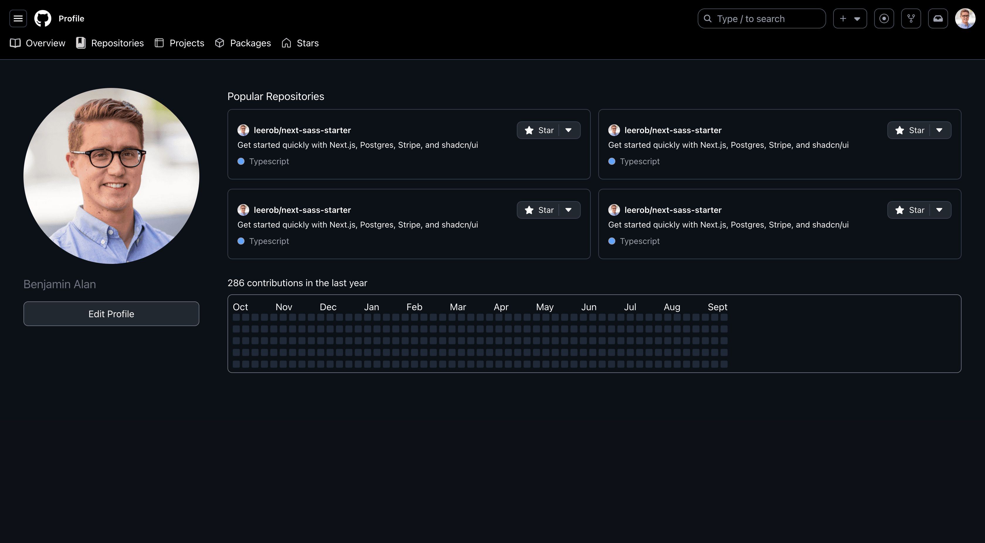 Account page